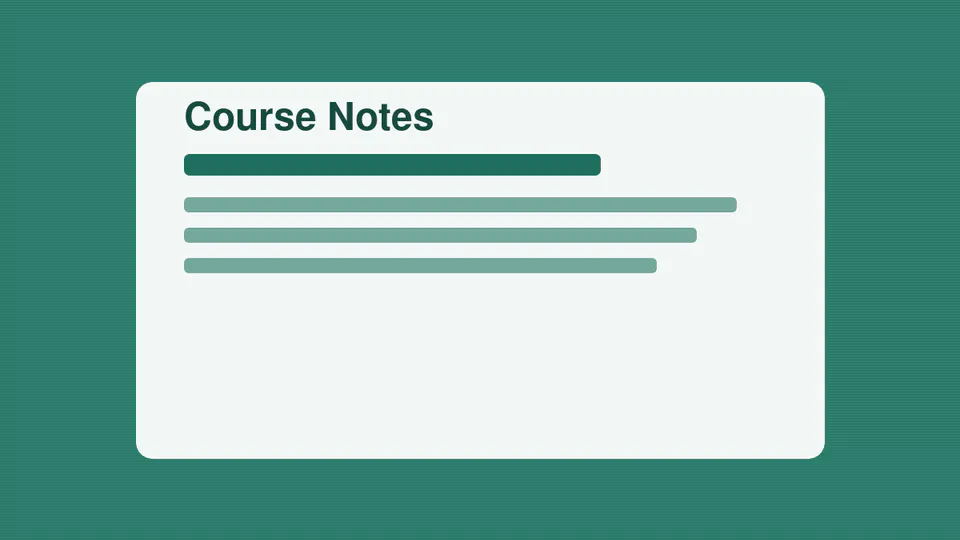 Important Course Notes (Template)